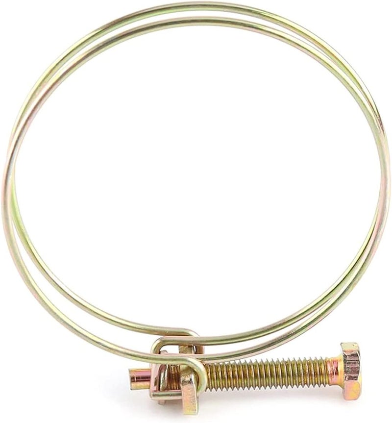 NGe 3.5inch Double Wire Hose Clamp Adjustable Steel Wire Tube Pipe Clip with Screws Bolts Locking(12Pcs 90mm) - Image 4